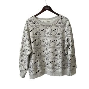 SM Wardrobe SW-08 DOG All Over Sweatshirt Size XL Heather Grey Fleece Puppy NWT